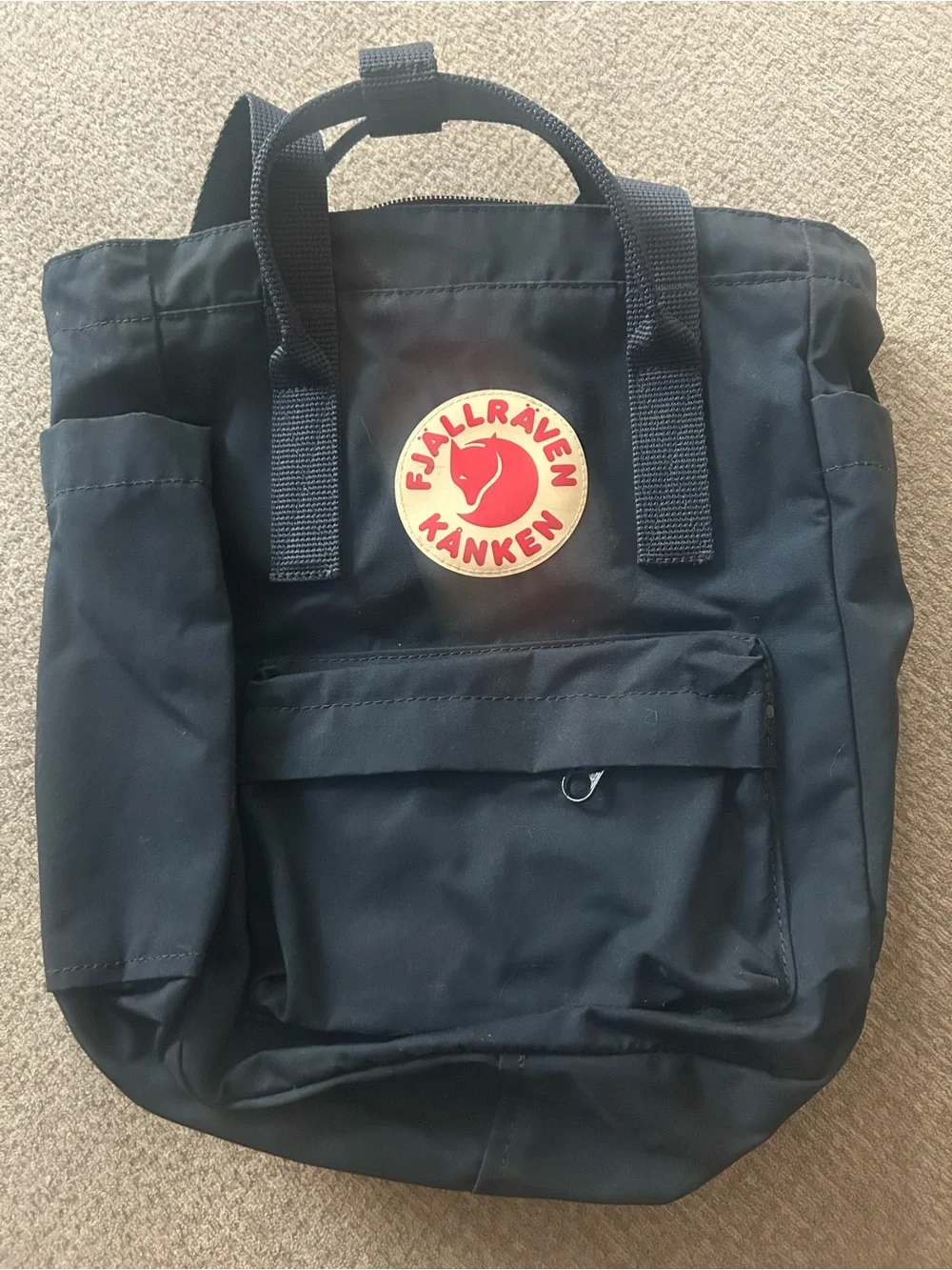 Fjallraven Kånken Navy Backpack with Red Logo